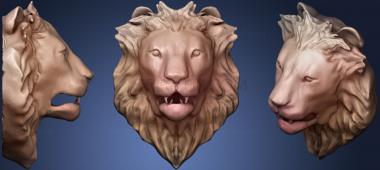 3D model Flat Lion Head (STL)